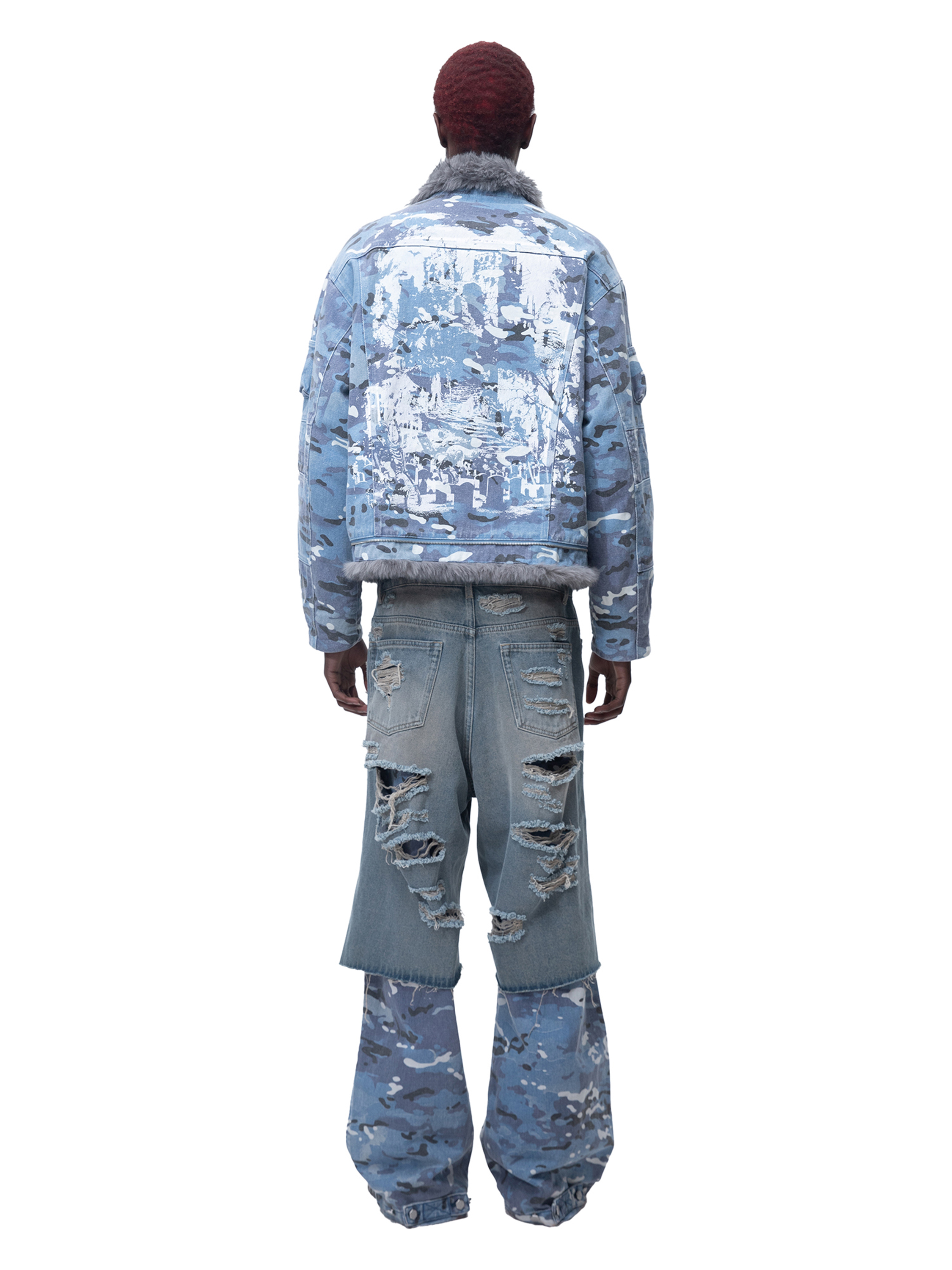ECLIPSE OF THE BLOOD MOON BLUE CAMOUFLAGE JACKET