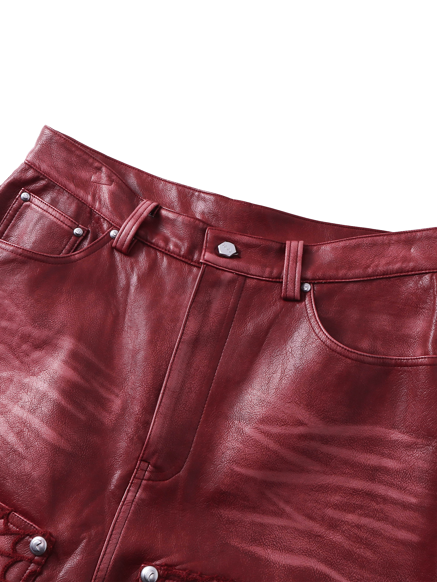 ECLIPSE OF THE BLOOD MOON COBWEB LEATHER PANTS