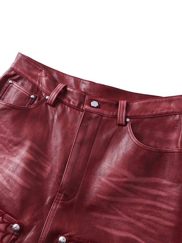 ECLIPSE OF THE BLOOD MOON COBWEB LEATHER PANTS