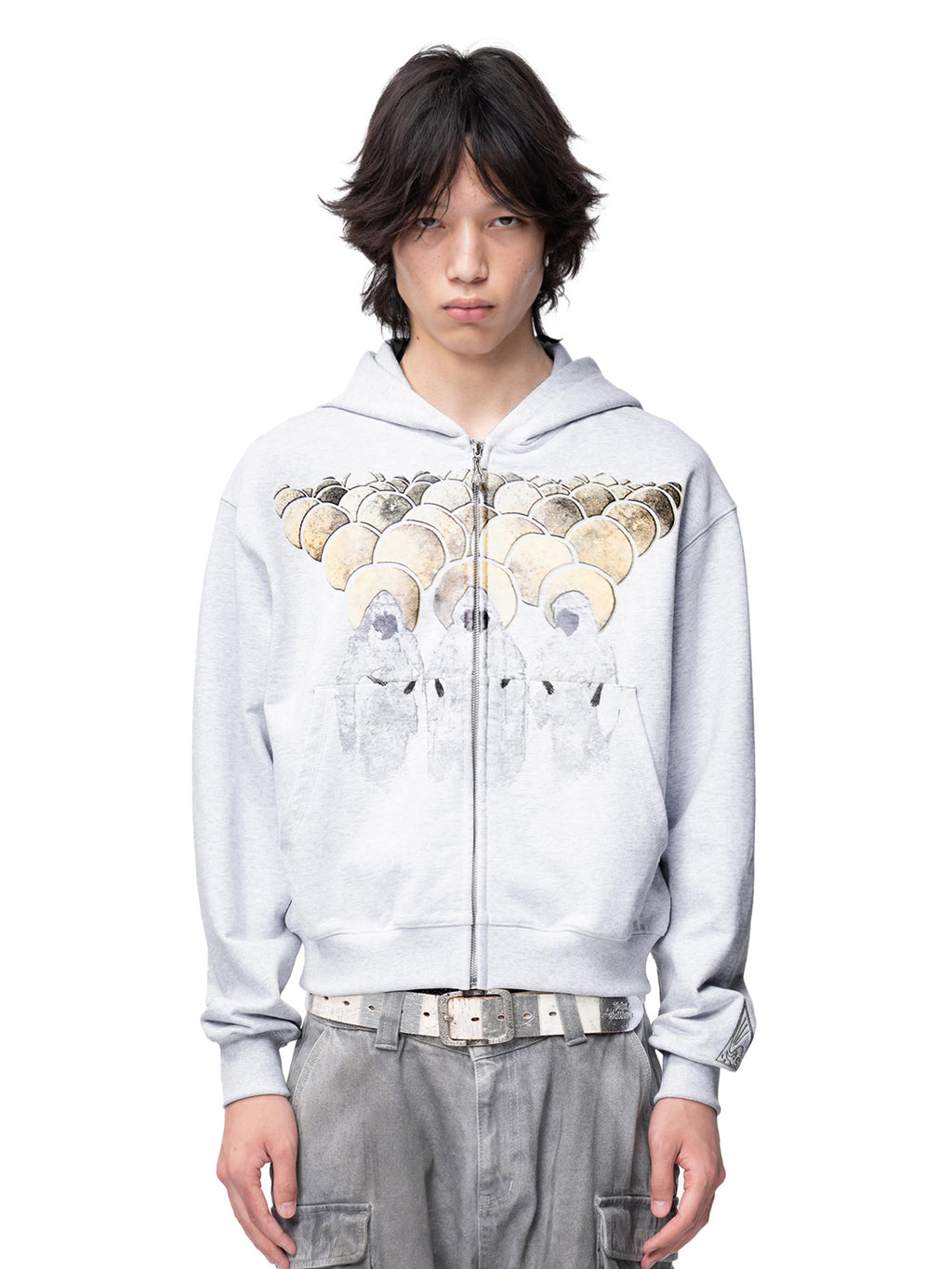 DISCIPLE GRAPHIC FLOCKED ZIP HOODIE