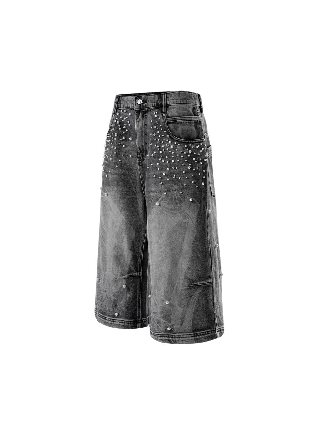 TBHNP Luminous Dawn pearl armor cropped wide-leg jeans — men's streetwear denim
