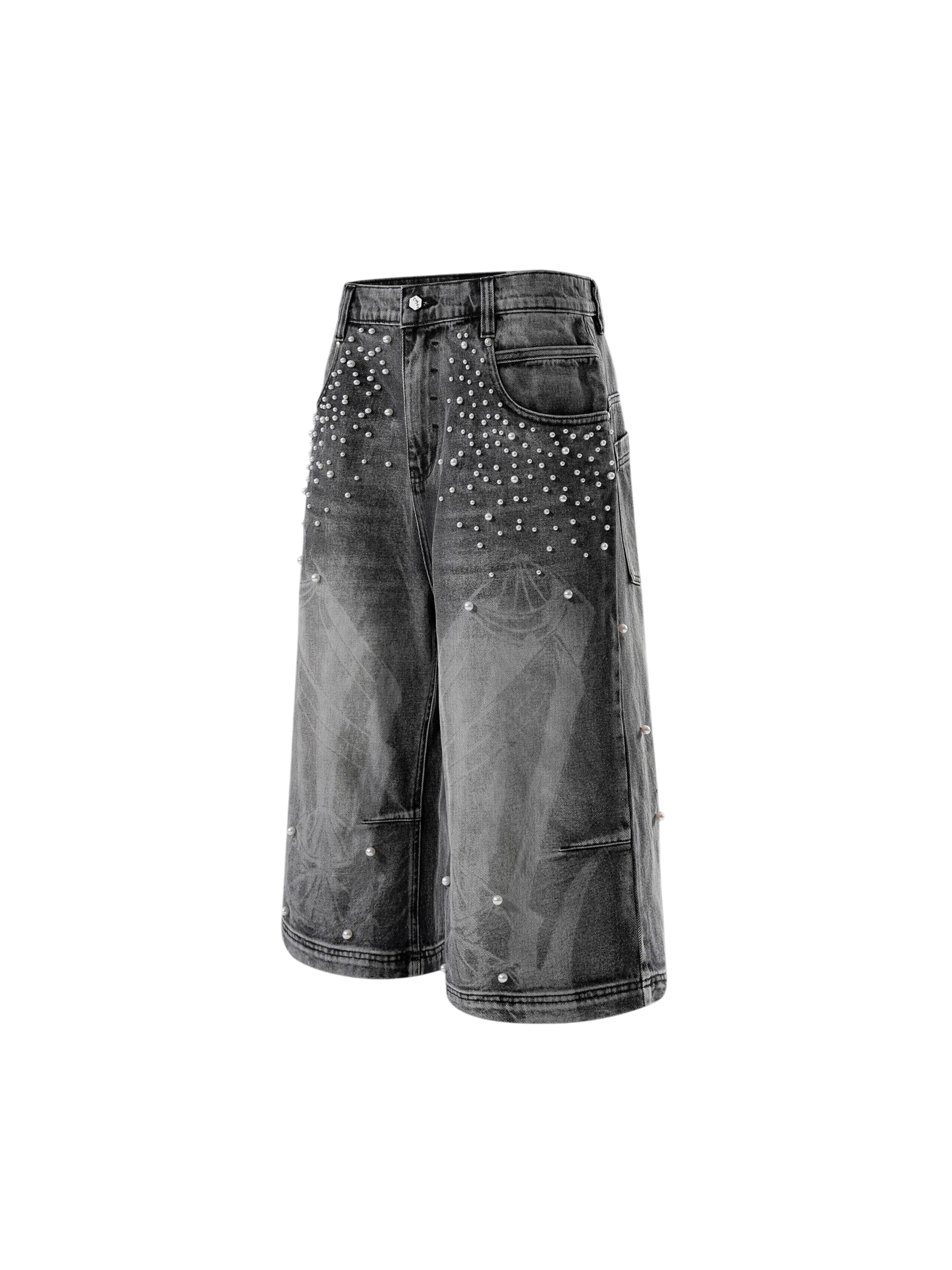 TBHNP Luminous Dawn pearl armor cropped wide-leg jeans — men's streetwear denim