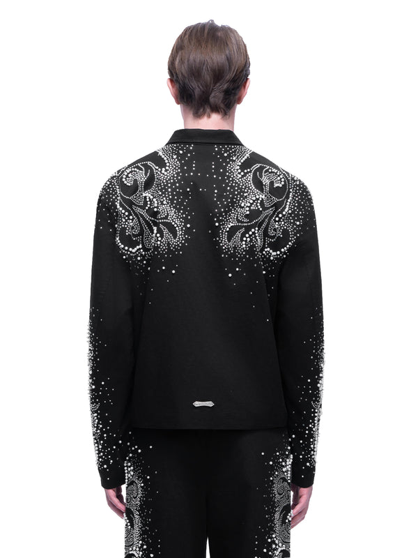 LUMINOUS DAWN PEARL RHINESTONE ZIP JACKET