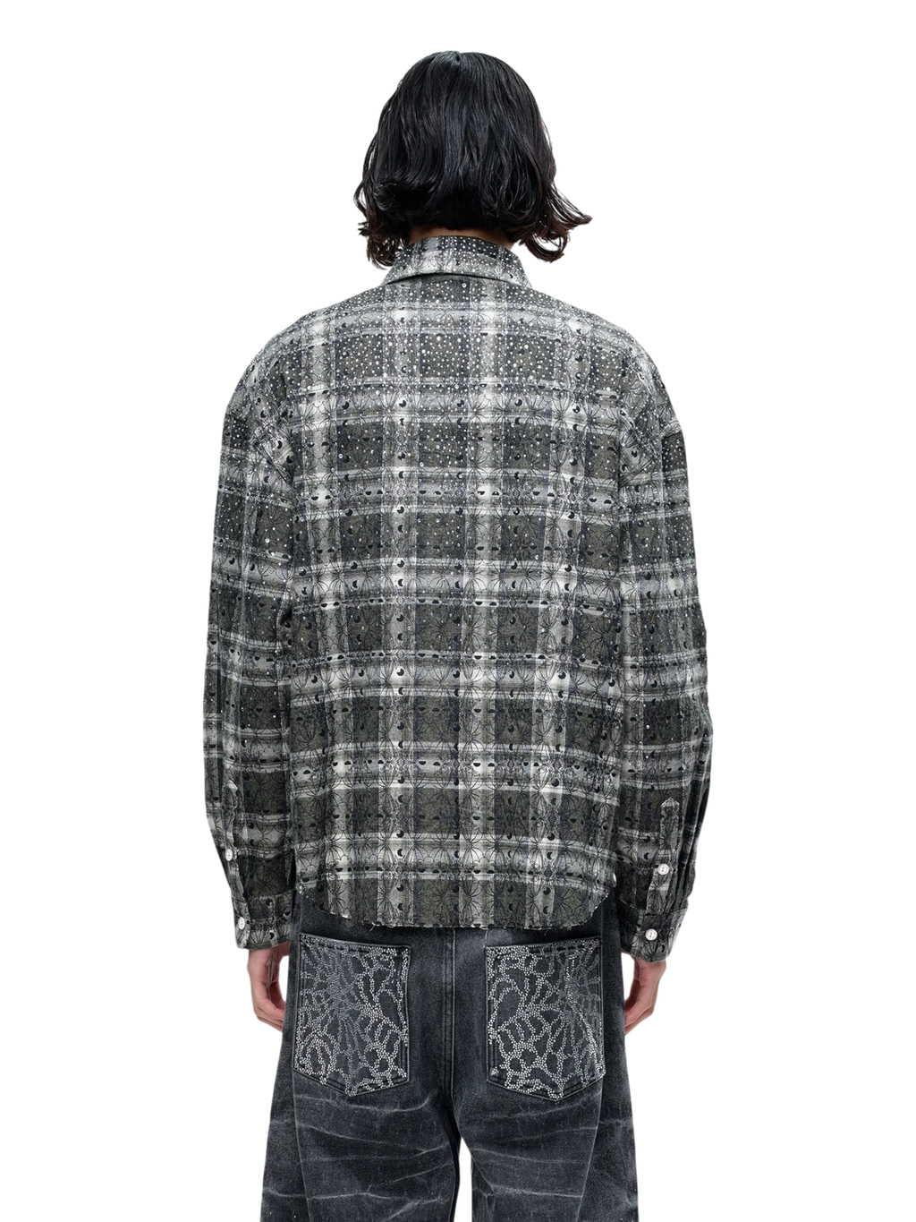 LUMINOUS DAWN SHADOWBAT BUCKLE PLAID SHIRT