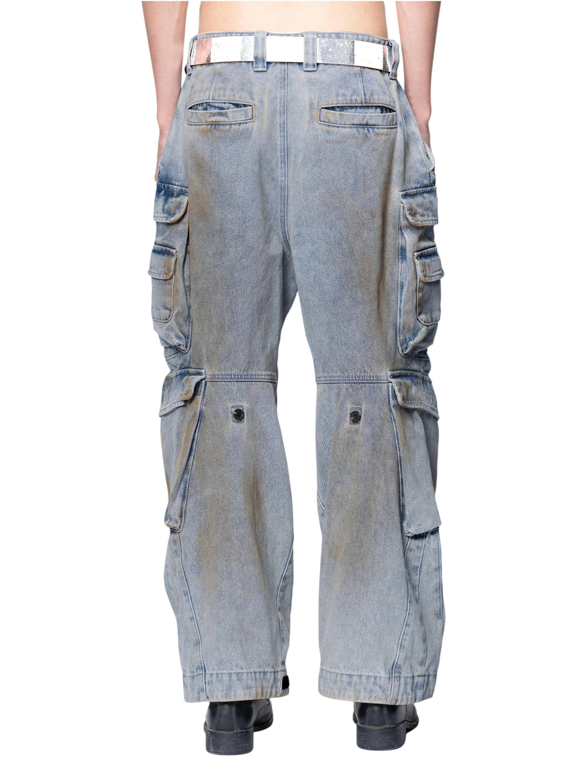 TBHNP Disciple mud-dyed multi-pocket baggy cargo pants — men's streetwear cargo pants