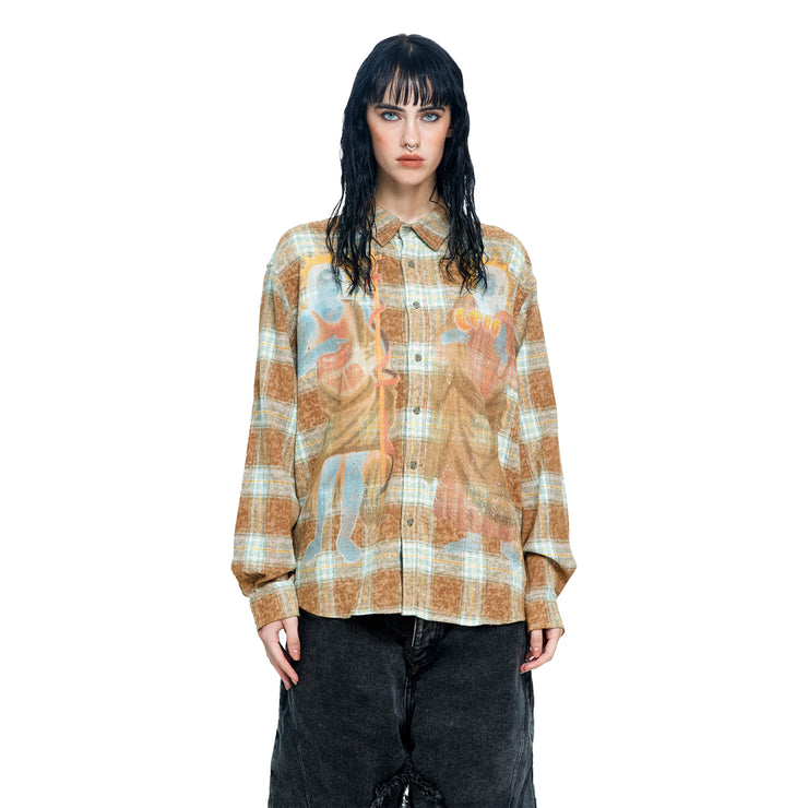 DOUBLE SAINT MURAL PLAID SHIRT