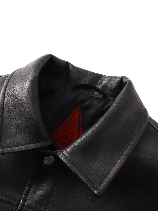 ECLIPSE OF THE BLOOD MOON COBWEB LEATHER JACKET