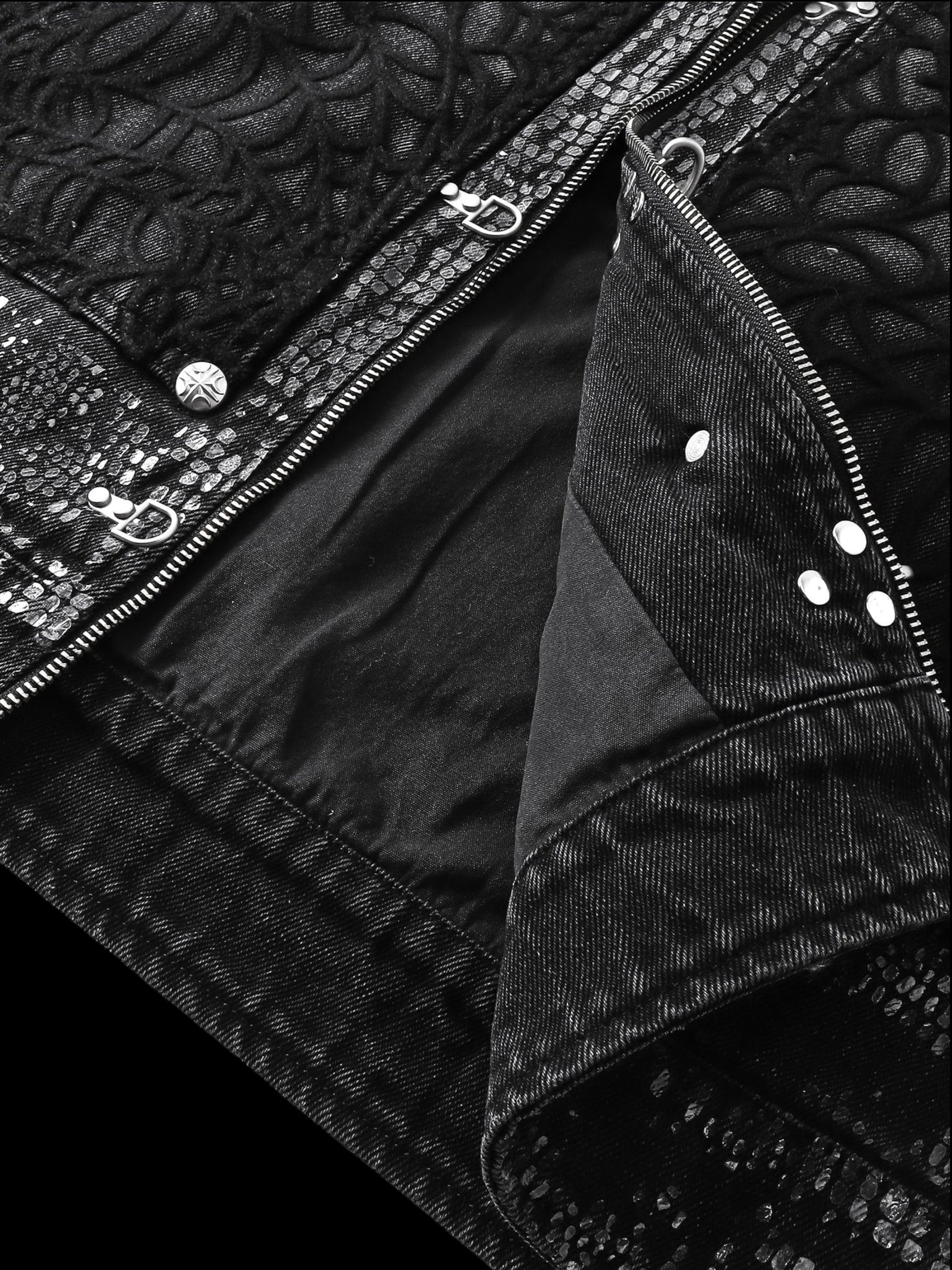 TBHNP Luminous Dawn cobweb distressed denim vest — men's streetwear vest