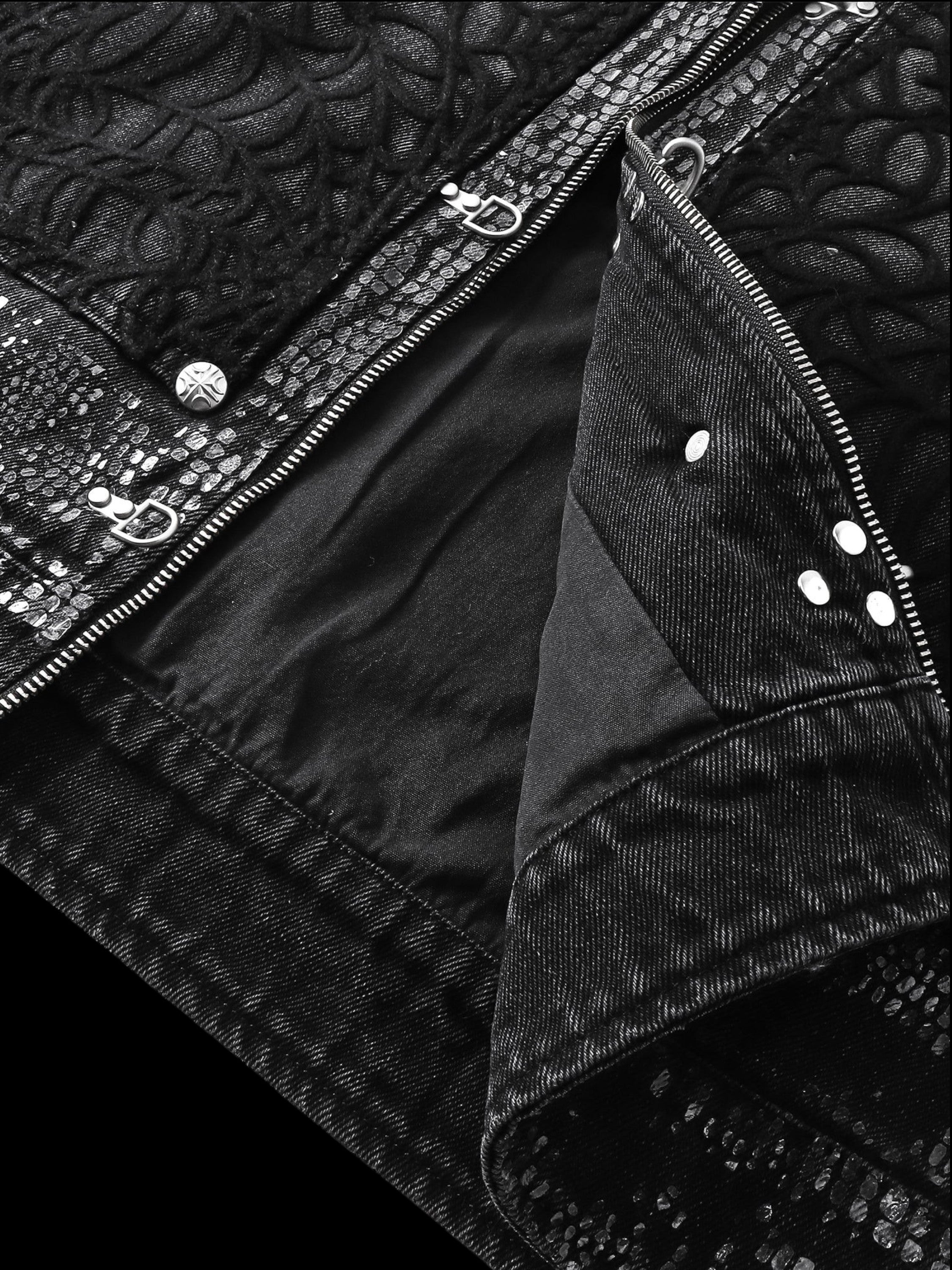 TBHNP Luminous Dawn cobweb distressed denim vest — men's streetwear vest
