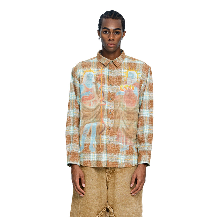 DOUBLE SAINT MURAL PLAID SHIRT