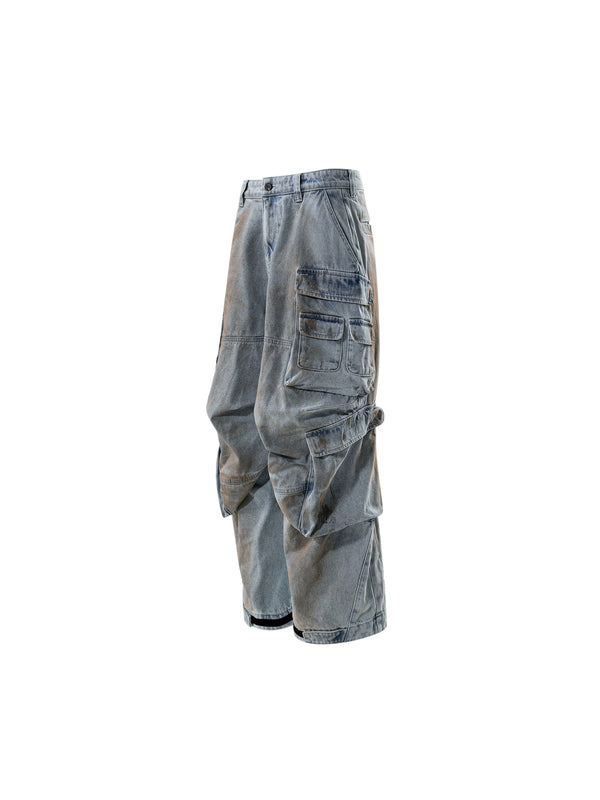 DISCIPLE ADJUSTABLE MULTI-POCKET WIPE DIRTY OVERALLS