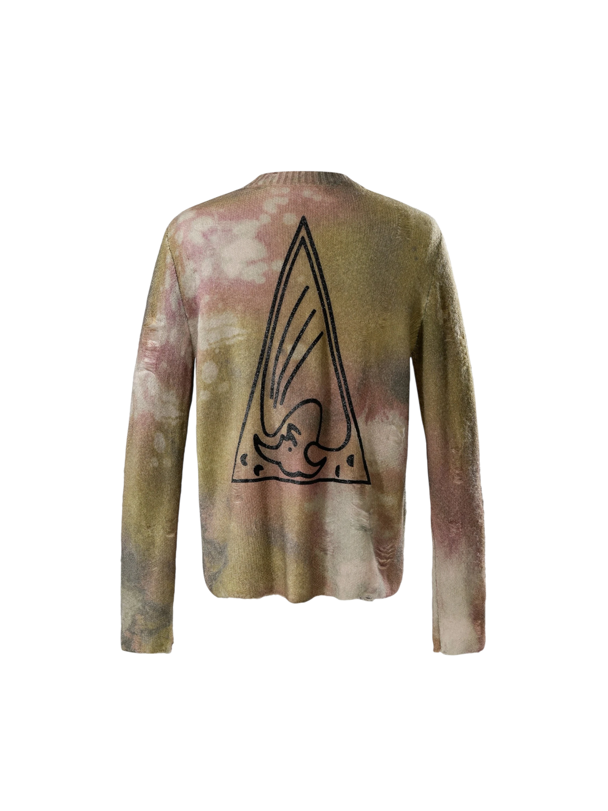 TBHNP Disciple all-over print distressed knit sweater — men's streetwear knitwear