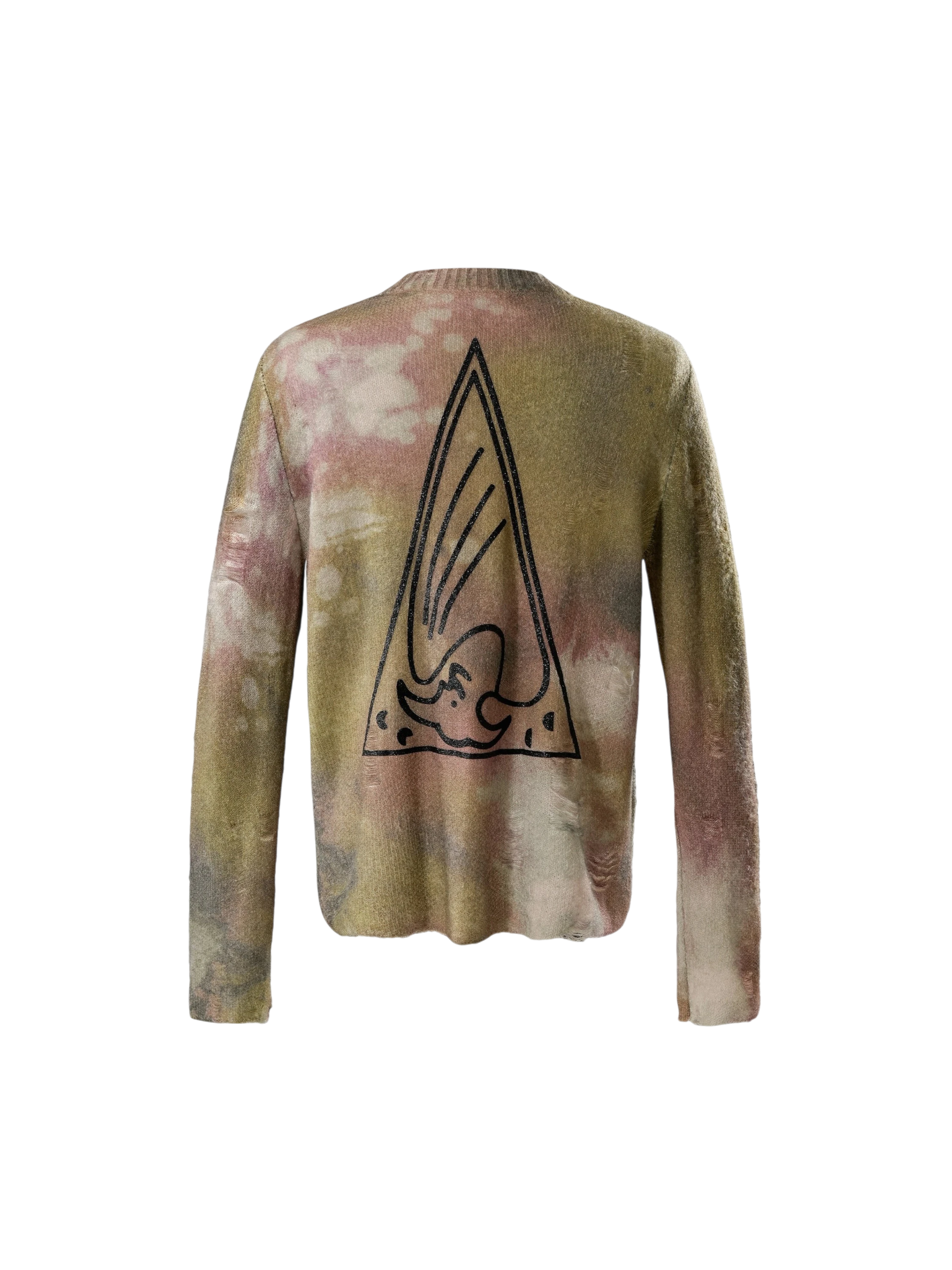 TBHNP Disciple all-over print distressed knit sweater — men's streetwear knitwear