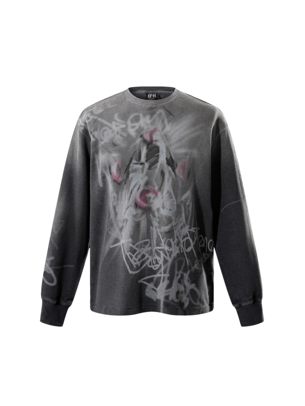 DISCIPLE GRAFFITI SPRAY 不規則長袖 Tee