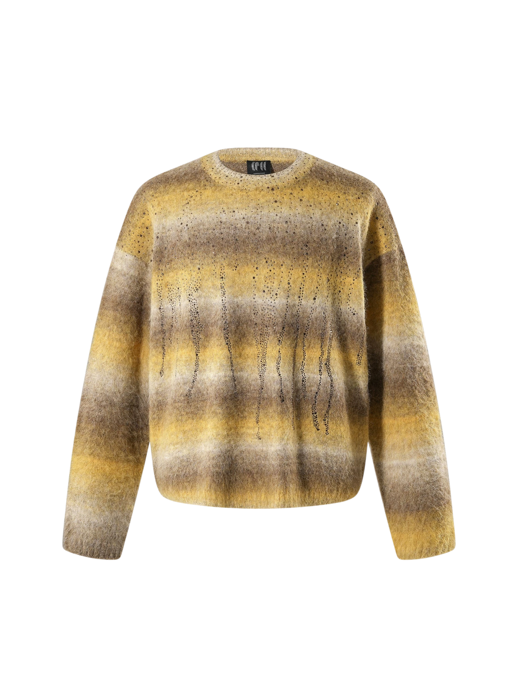 LUMINOUS DAWN RHINESTONE MOHAIR KNIT SWEATER