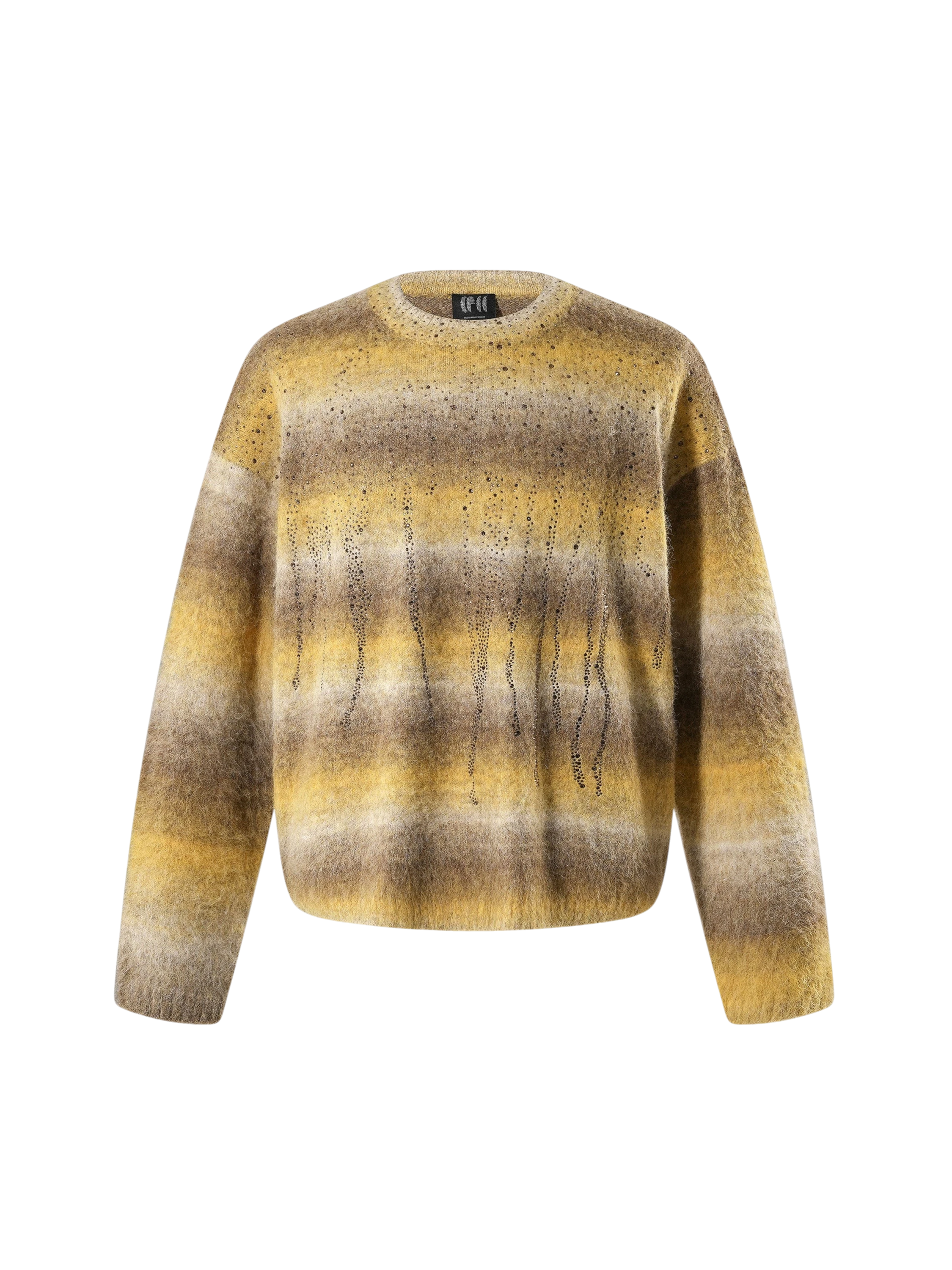 TBHNP Luminous Dawn rhinestone mohair knit sweater — men's streetwear fuzzy knit jumper