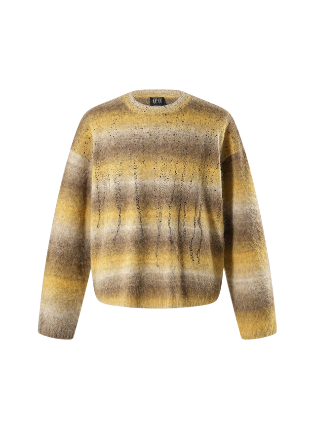 LUMINOUS DAWN RHINESTONE MOHAIR KNIT SWEATER