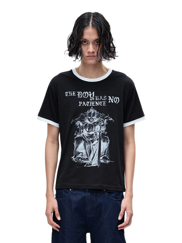 SKETCH KNIGHT RHINESTONE RINGER TEE