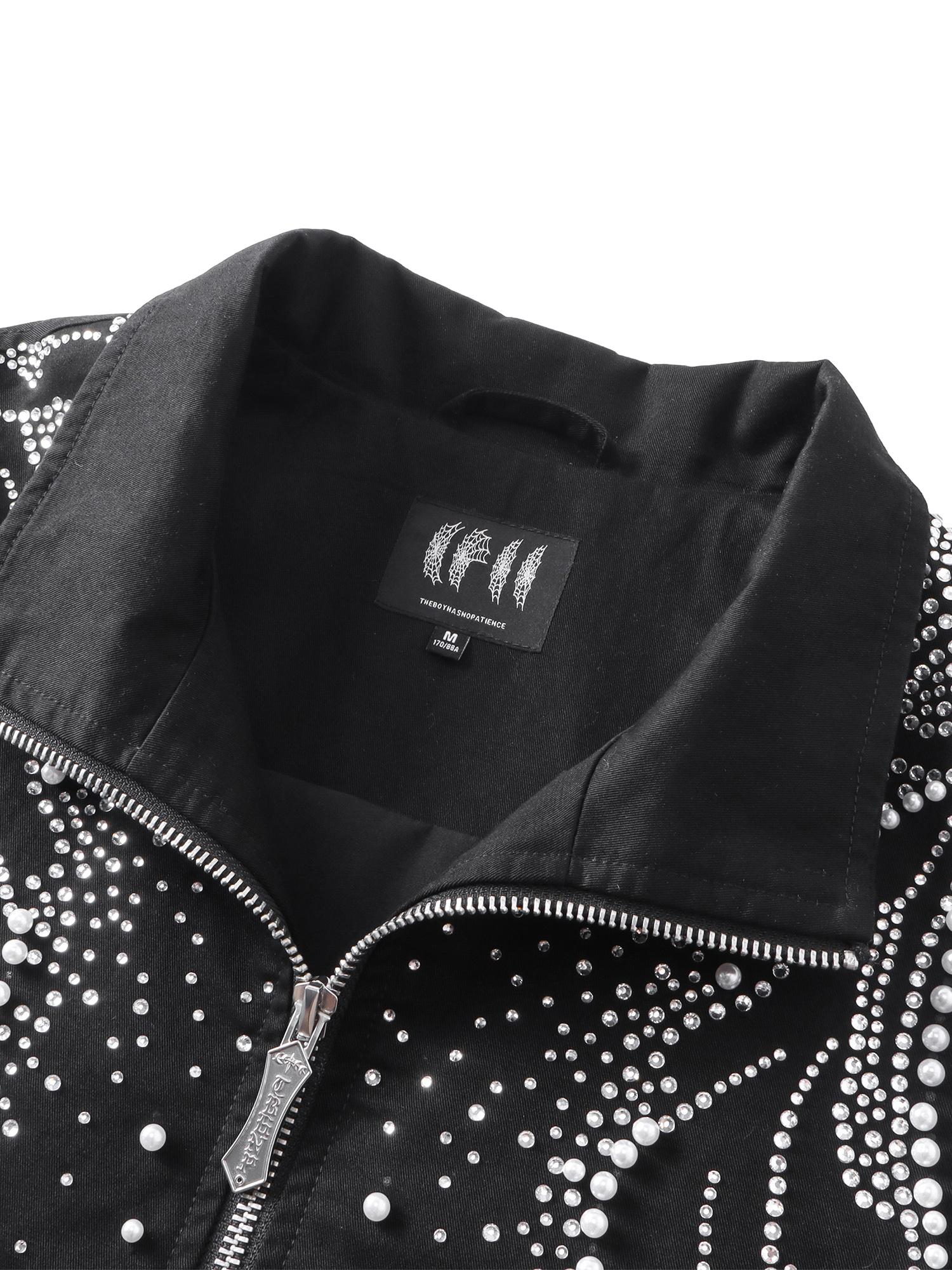 LUMINOUS DAWN PEARL RHINESTONE ZIP JACKET