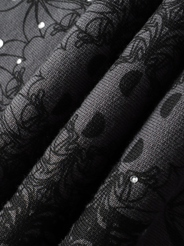 LUMINOUS DAWN DARK PATTERN RHINESTONE PANTS