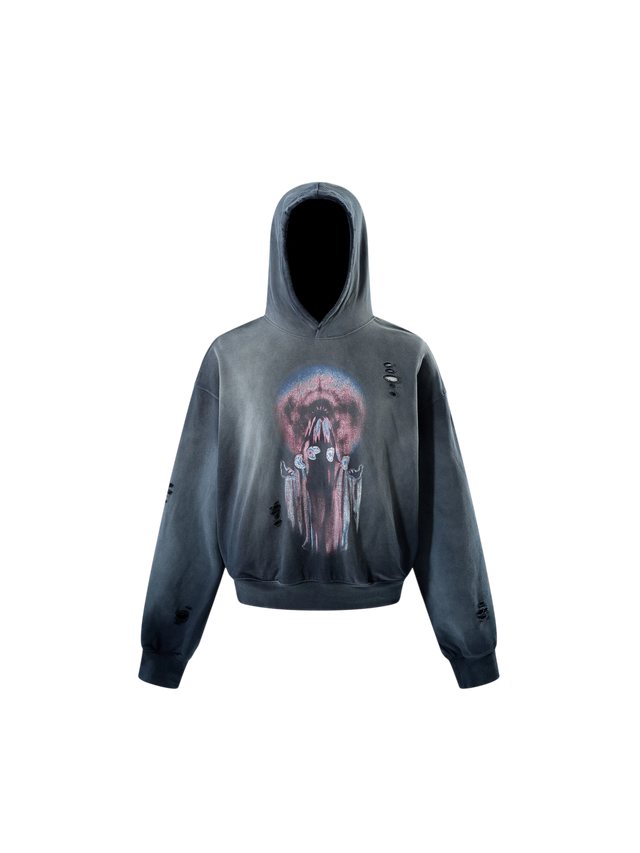 SLASH DESTROYED PRINTED HOODIE