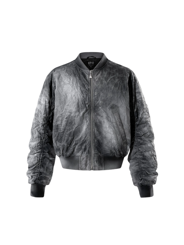 WRINKLED SPRAY-PAINTED MA-1 BOMBER JACKET