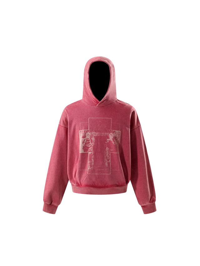 DOUBLE SAINTS DISCHARGE-PRINT HOODIE