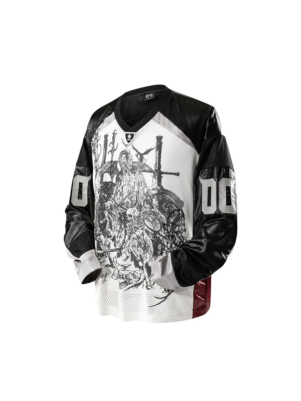 LUMINOUS DAWN SWORDSHIELD SPECTER PRINTED RUGBY L/S TEE