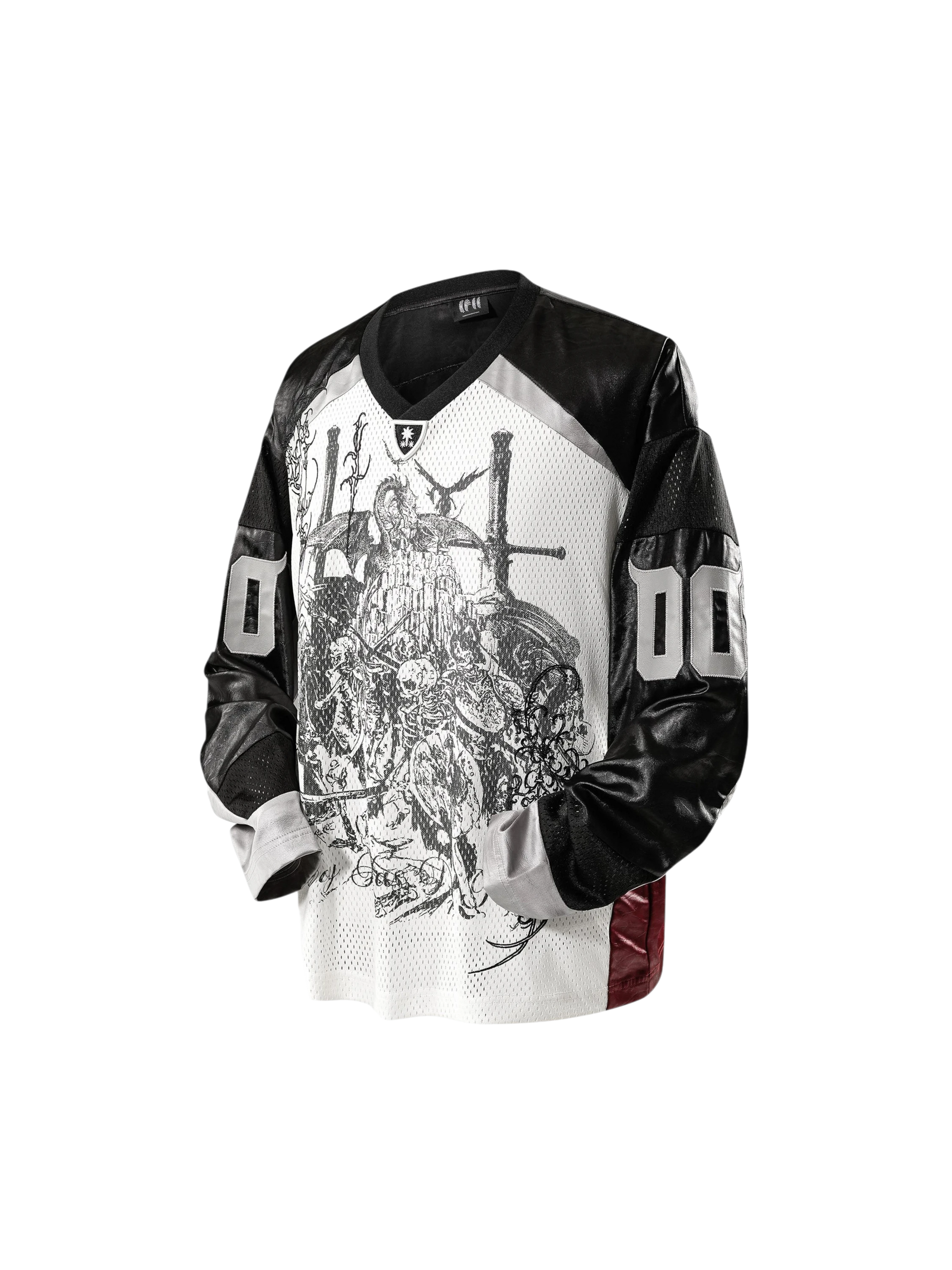 TBHNP Luminous Dawn knight mesh long-sleeve jersey — men's streetwear jersey