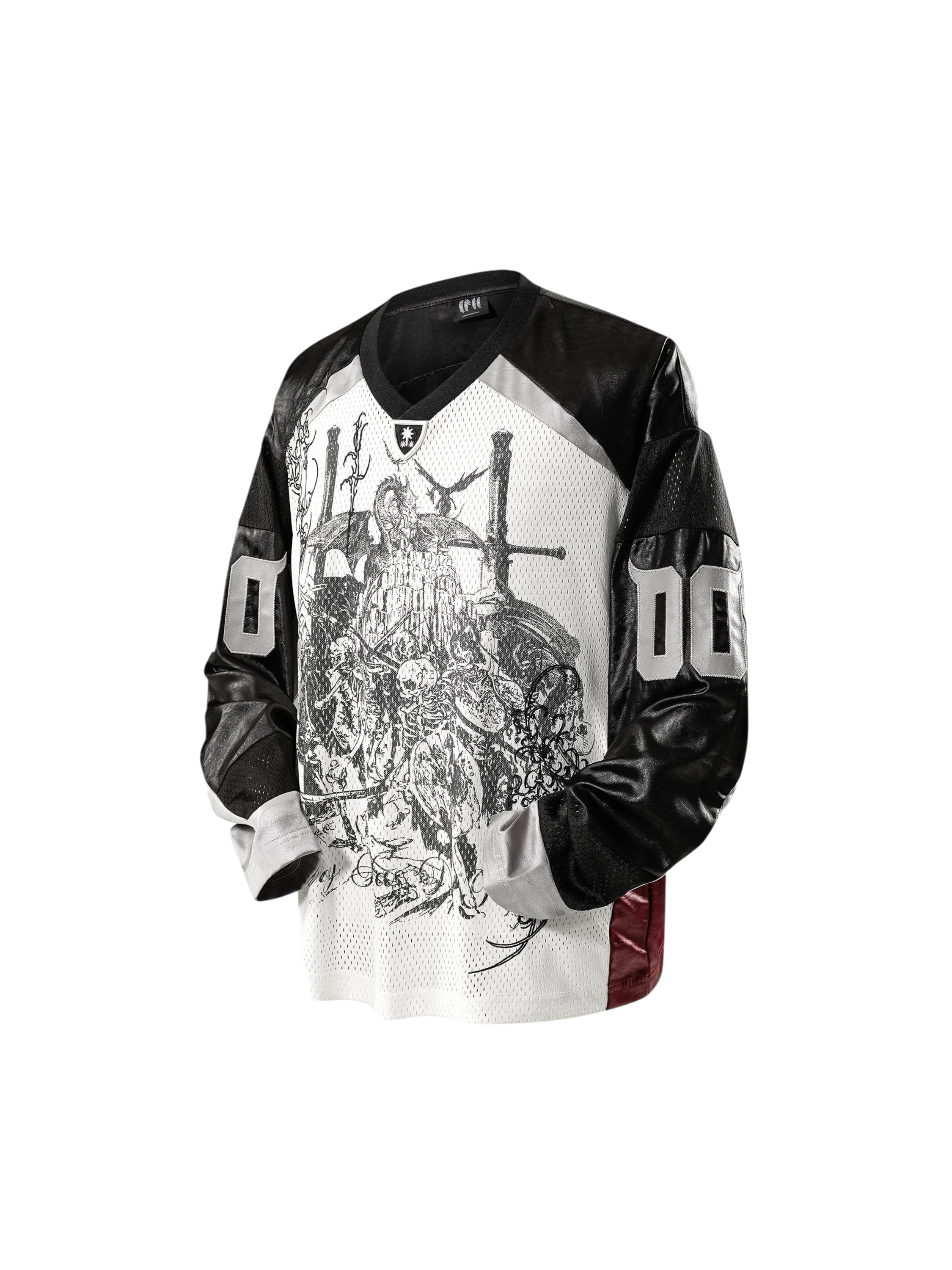 TBHNP Luminous Dawn knight mesh long-sleeve jersey — men's streetwear jersey