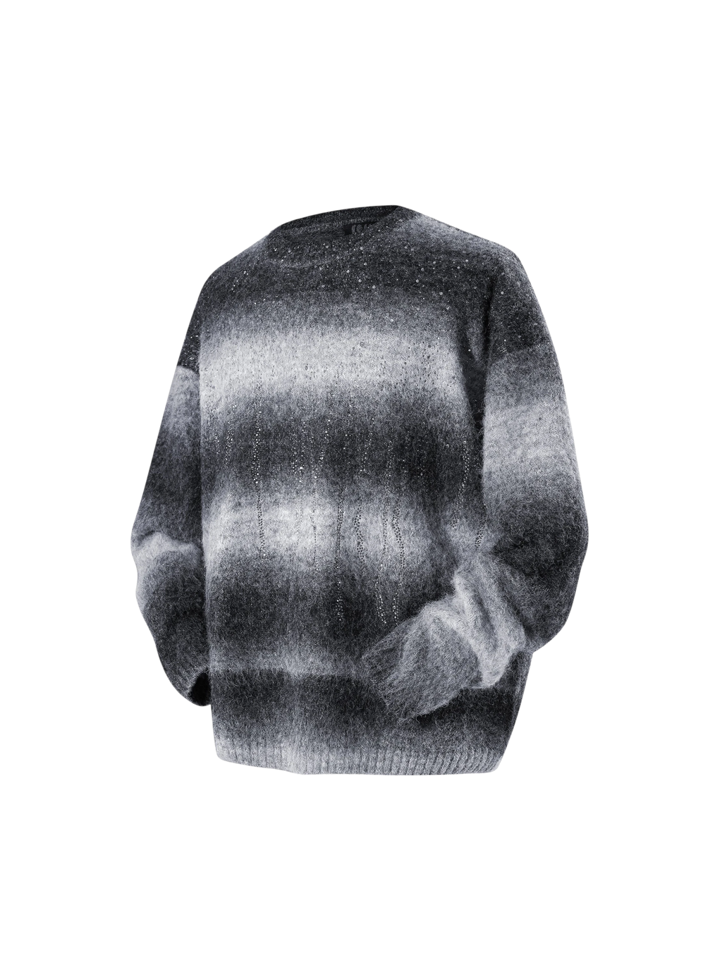 LUMINOUS DAWN RHINESTONE MOHAIR KNIT SWEATER