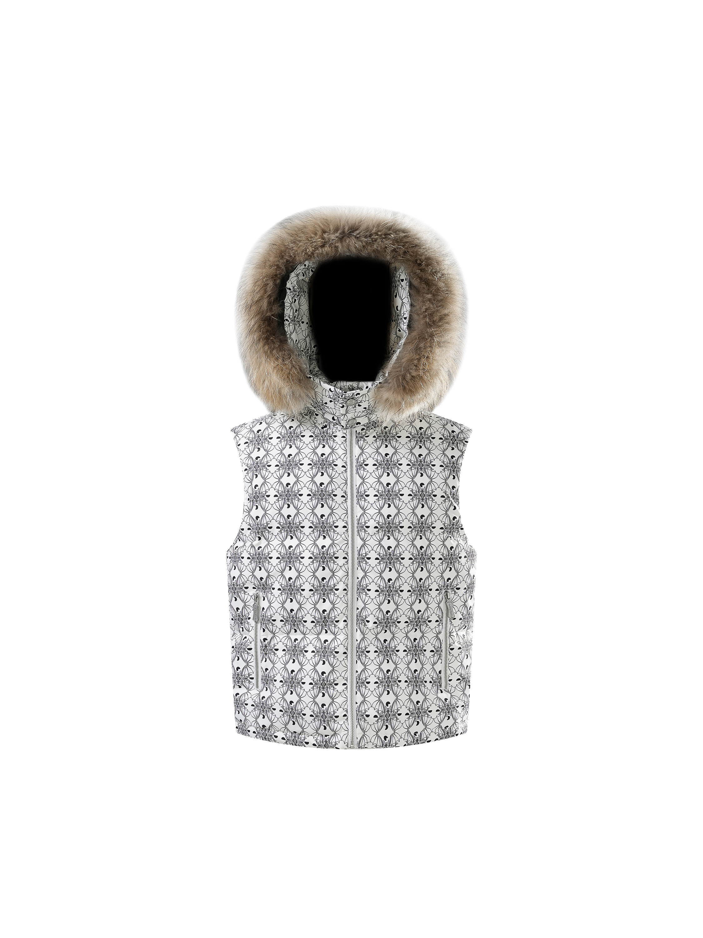 LUMINOUS DAWN BAT PATTERN DOWN VEST