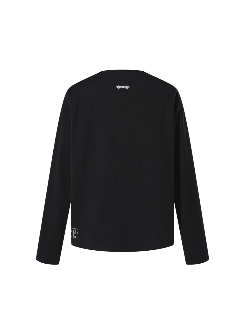 TBHNP Luminous Dawn distressed knight graphic long sleeve tee with bead-embroidered gothic lettering