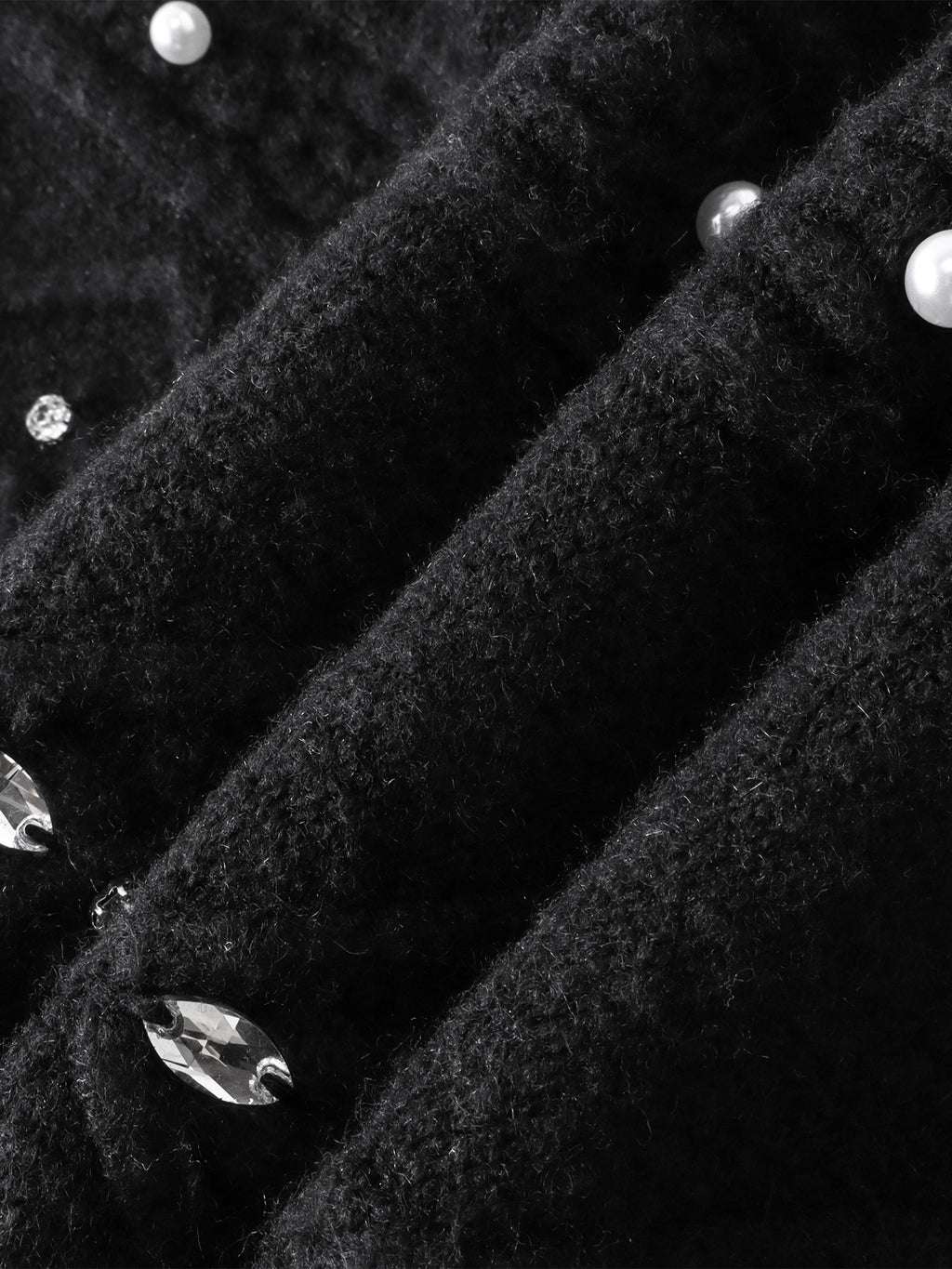 LUMINOUS DAWN RHINESTONE COLLARED CARDIGAN