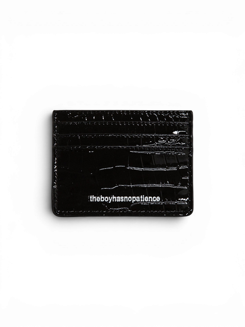 TBHNP Luminous Dawn full-grain leather card holder, black — gothic streetwear accessory
