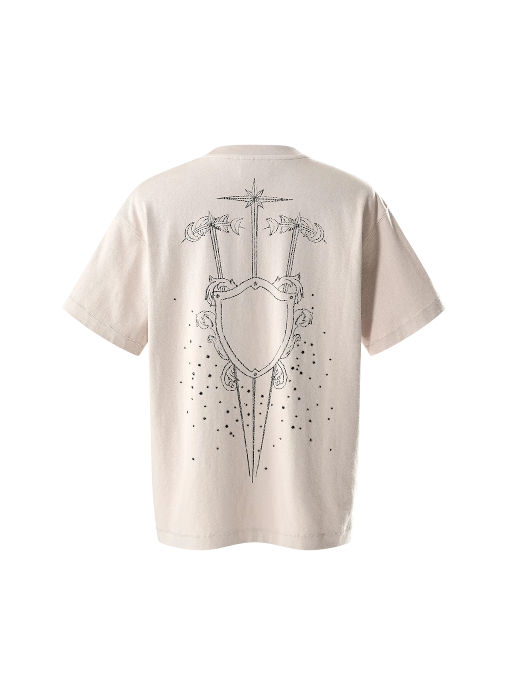 TBHNP Luminous Dawn sketch knight rhinestone t-shirt — men's streetwear graphic tee