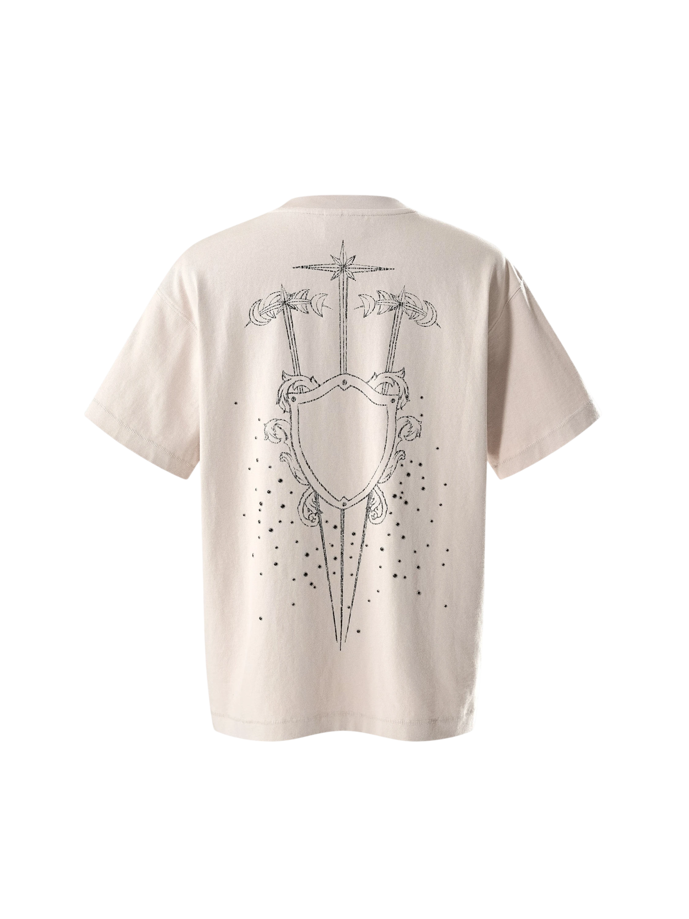 TBHNP Luminous Dawn sketch knight rhinestone t-shirt — men's streetwear graphic tee