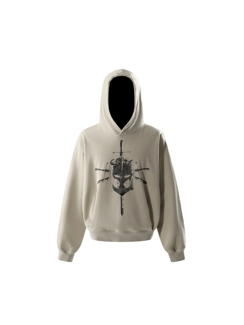 TBHNP Luminous Dawn knight and sword colour-block hoodie — men's streetwear hoodie