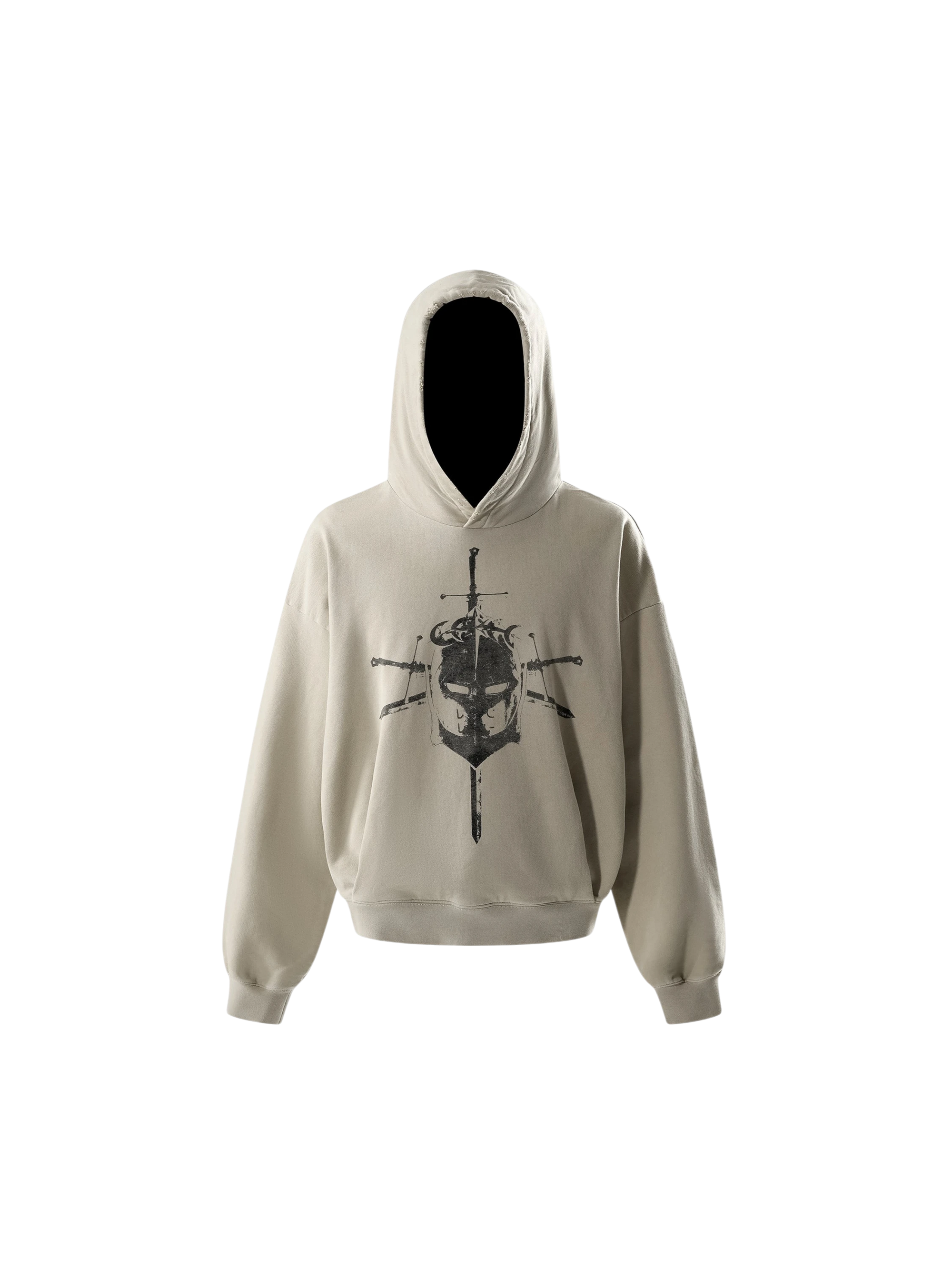 TBHNP Luminous Dawn knight and sword colour-block hoodie — men's streetwear hoodie