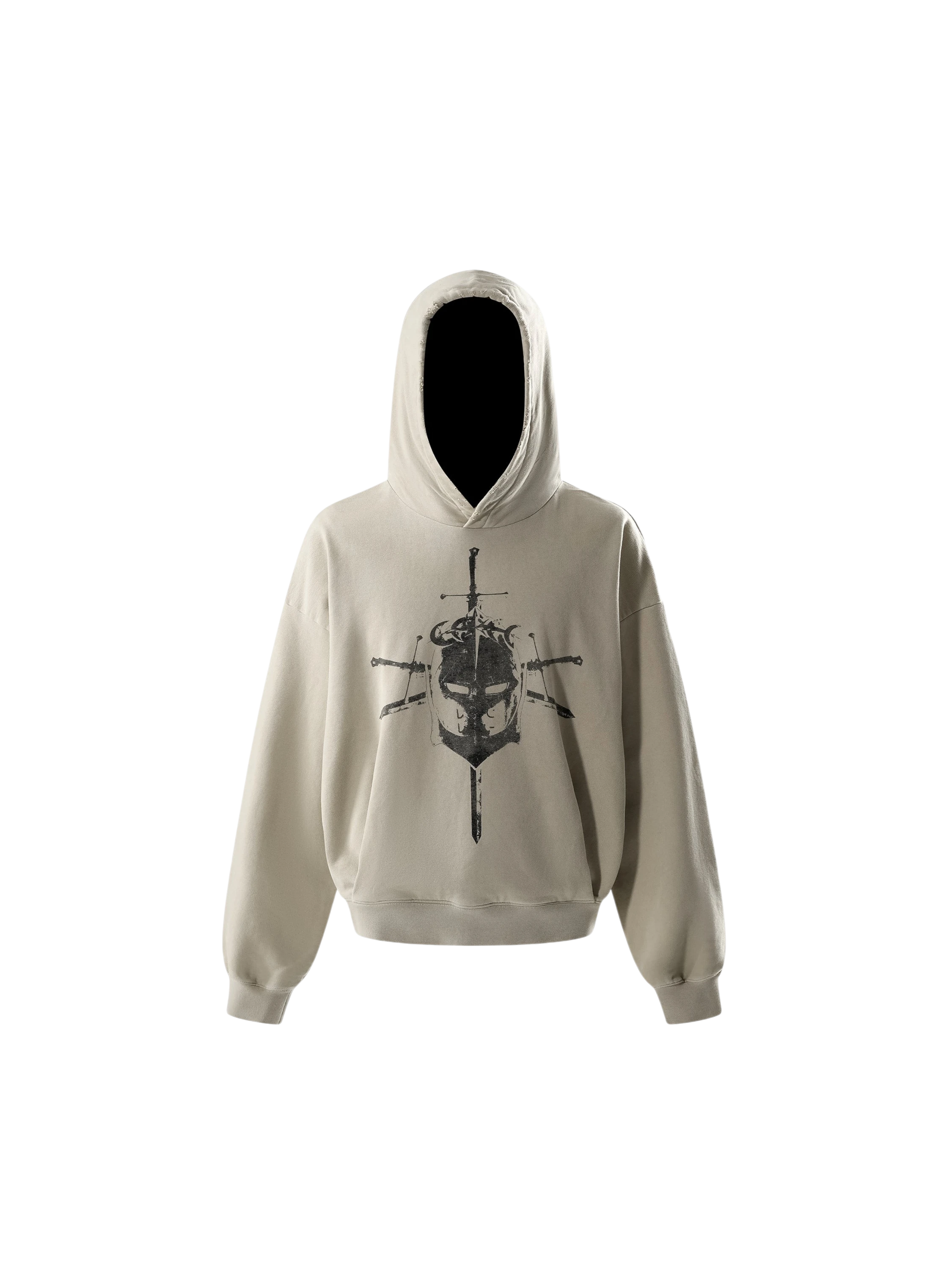 TBHNP Luminous Dawn knight and sword colour-block hoodie — men's streetwear hoodie