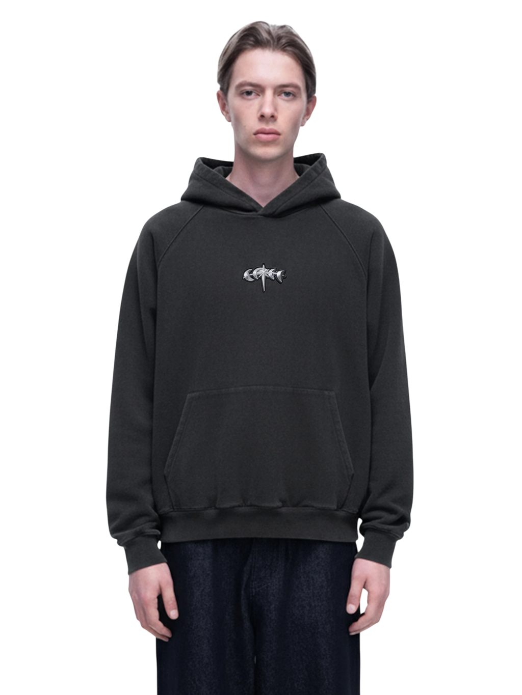 TBHNP Luminous Dawn flocked logo pullover hoodie — men's streetwear hoodie