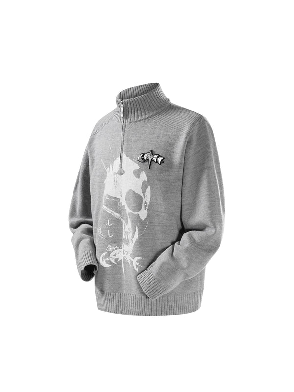 LUMINOUS DAWN KNIGHT AND UNDEAD PRINTED SWEATER