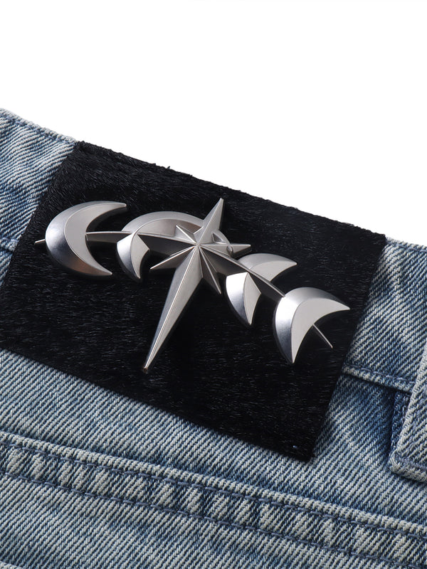 LUMINOUS DAWN RHINESTONE PEARL MESH JEANS