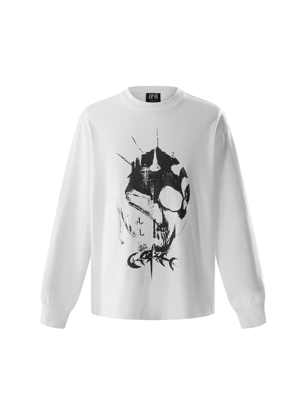 LUMINOUS DAWN KNIGHT AND GHOST PRINTED LONG TEE
