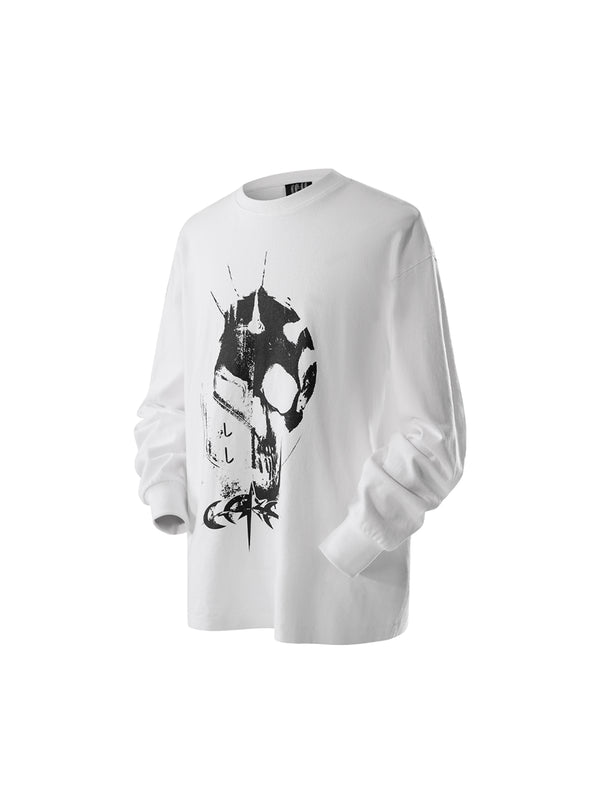 LUMINOUS DAWN KNIGHT AND GHOST PRINTED LONG TEE