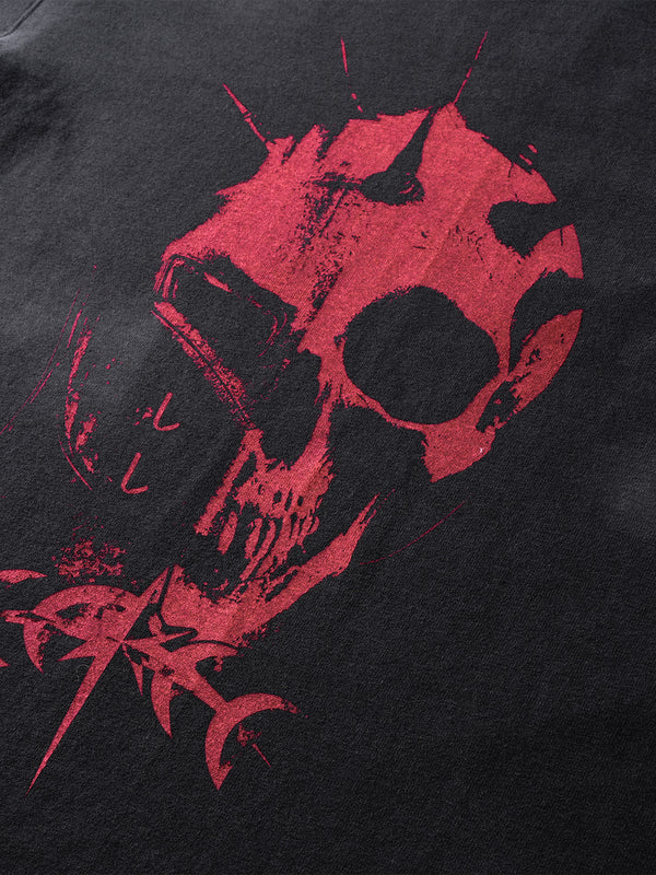 LUMINOUS DAWN KNIGHT AND GHOST PRINTED LONG TEE