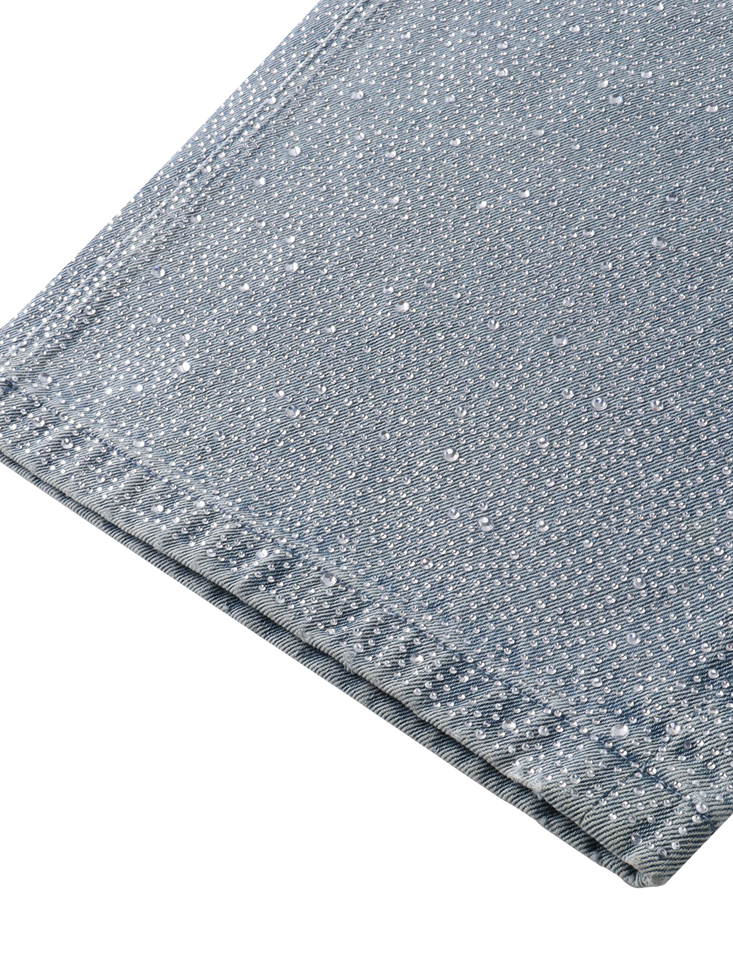 LUMINOUS DAWN RHINESTONE PEARL MESH JEANS