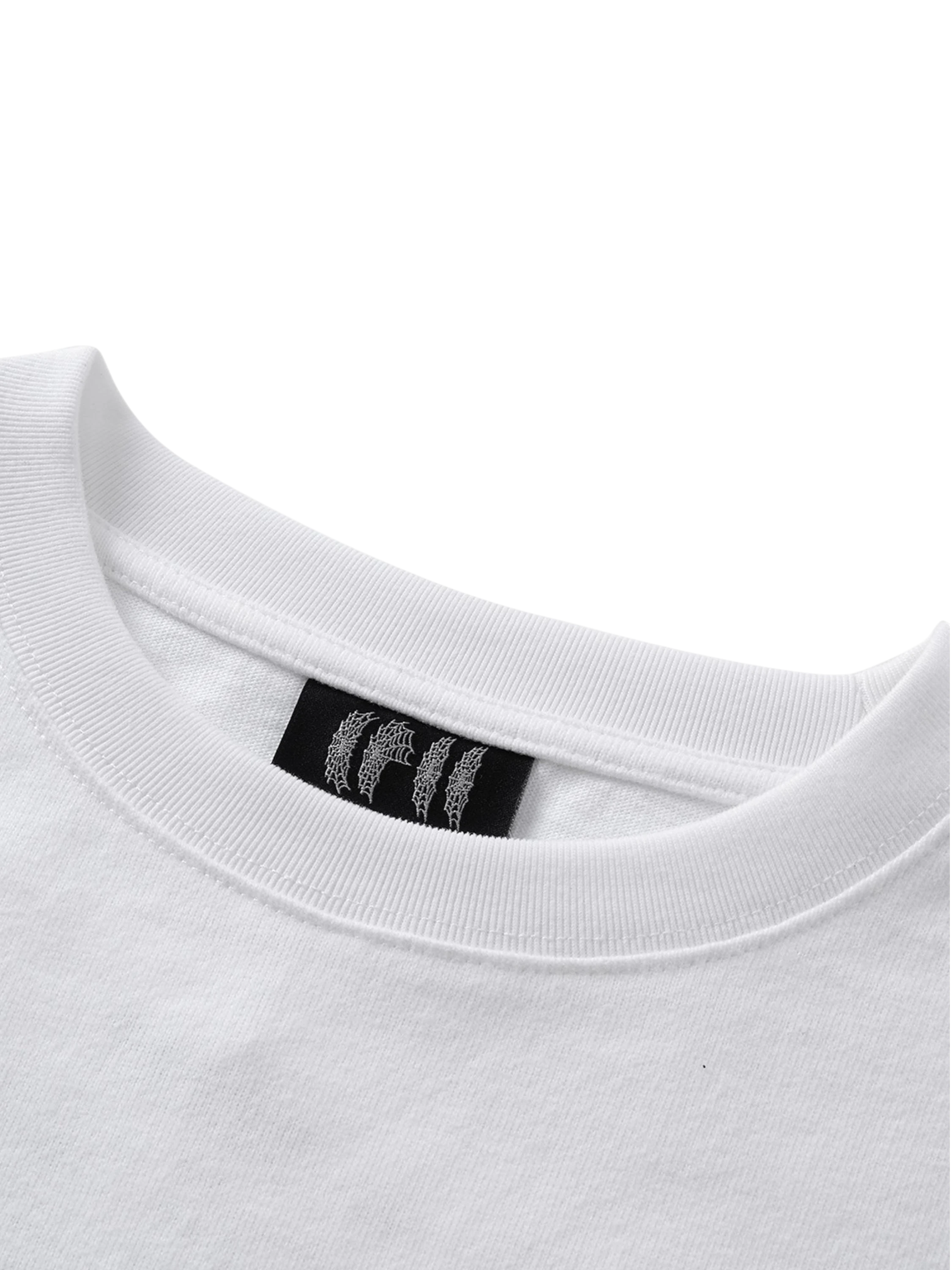 TBHNP Luminous Dawn knight and ghost print long-sleeve tee — men's streetwear graphic tee