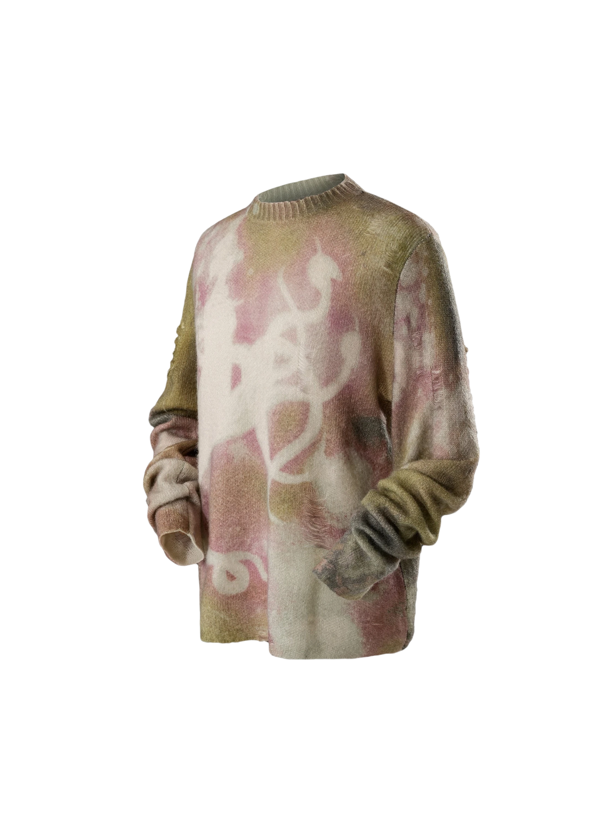 TBHNP Disciple all-over print distressed knit sweater — men's streetwear knitwear