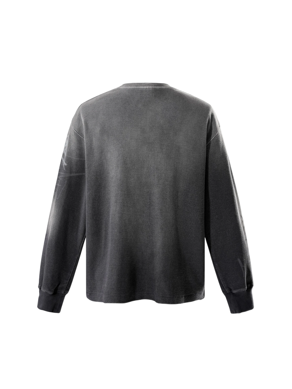 TBHNP Disciple graffiti spray long-sleeve tee, dark grey — men's streetwear graphic tee